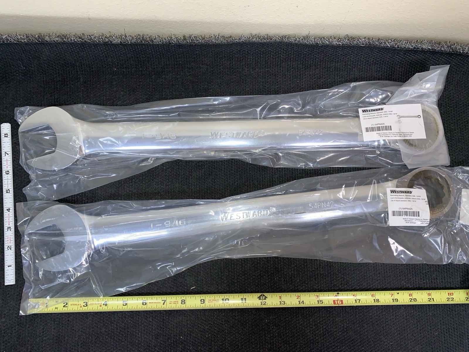 2ea Westward 54PN42 Ratcheting Combination Wrench 1-9/16 ratcheting Box /OpenEnd
