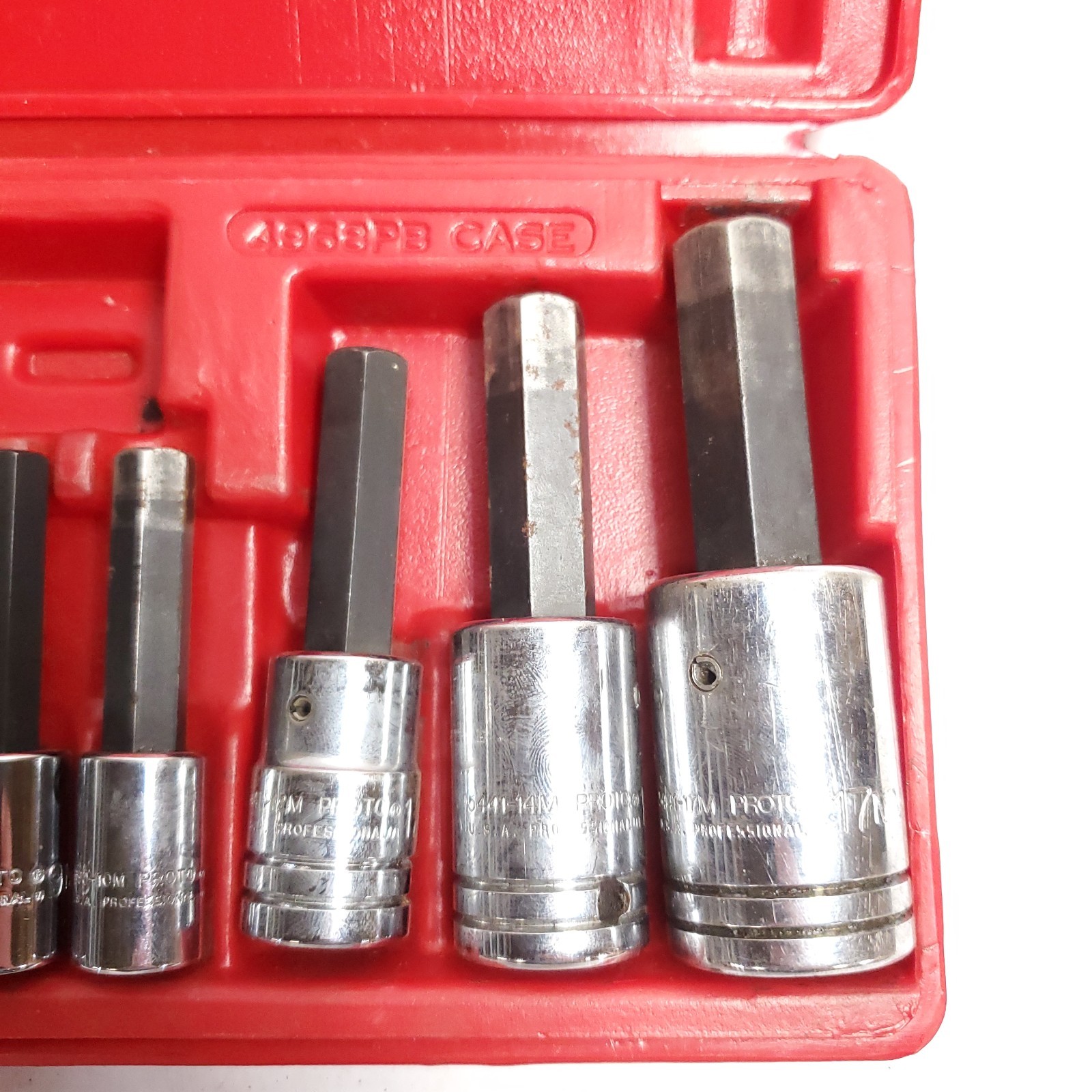 PROTO 52210 3/8 in. & 1/2 in. Drive Metric Hex Bit Set (10 pc.)