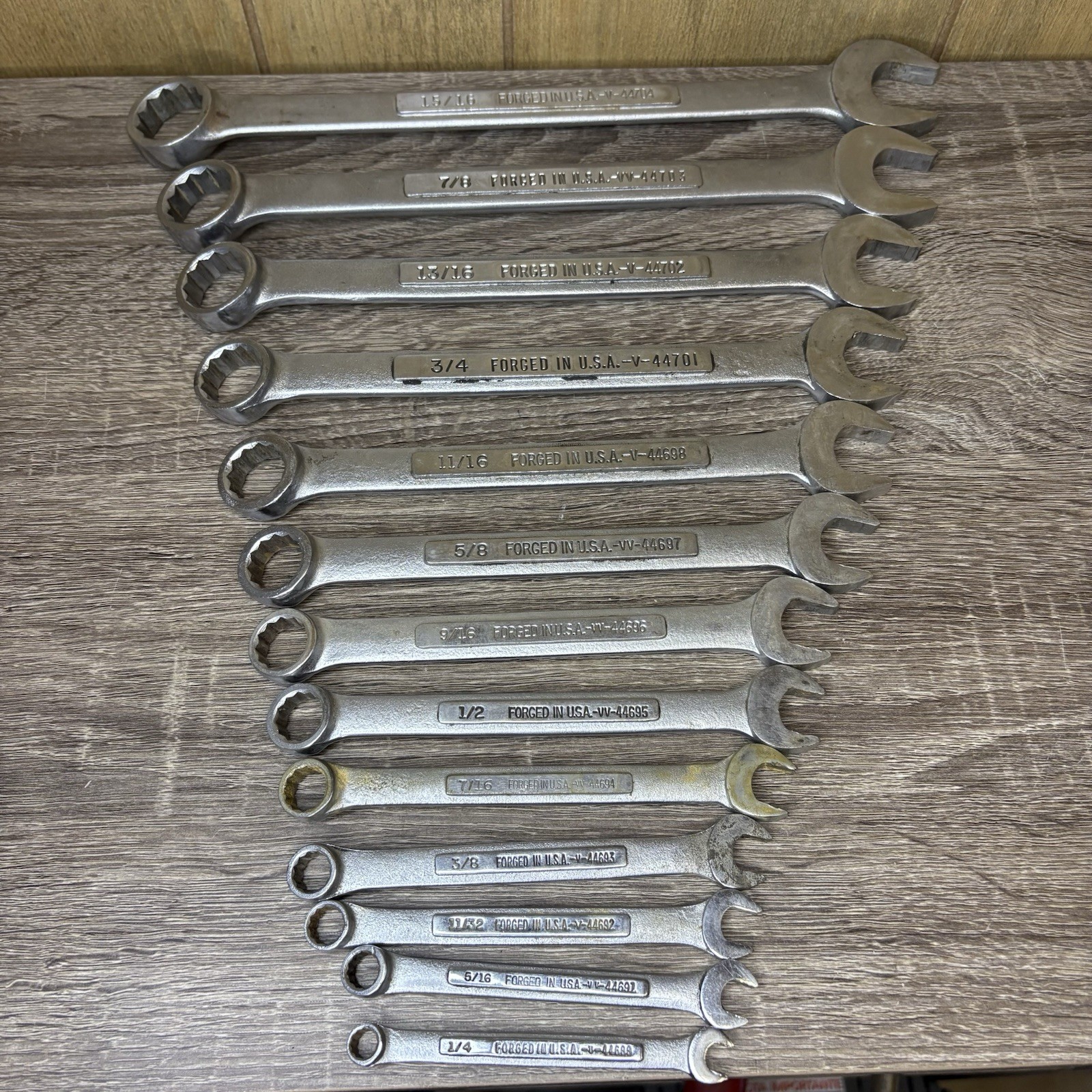 VTG Craftsman 13pc SAE 12pt Combination Wrench Set 1/4″ – 15/16″ -V- -VV- USA