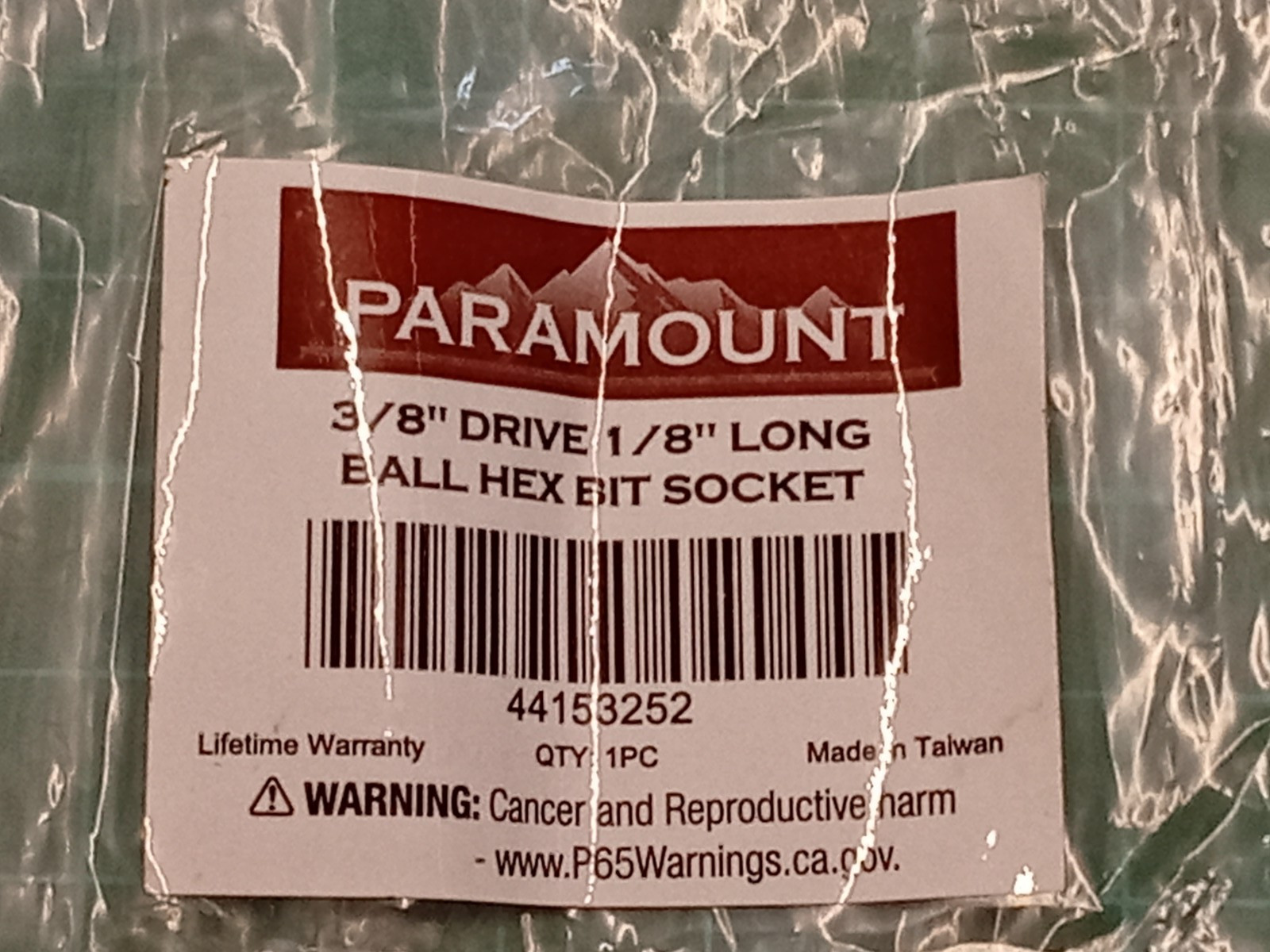 New Paramount, 3/8″ Drive, 1/8″ Long (155mm) Ball Hex / Allen Bit Socket, Taiwan