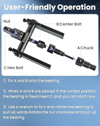 10pc Motorcycle Wheel Bearing Puller Set, 8-25mm Blind Hole Tool for Bearings Re