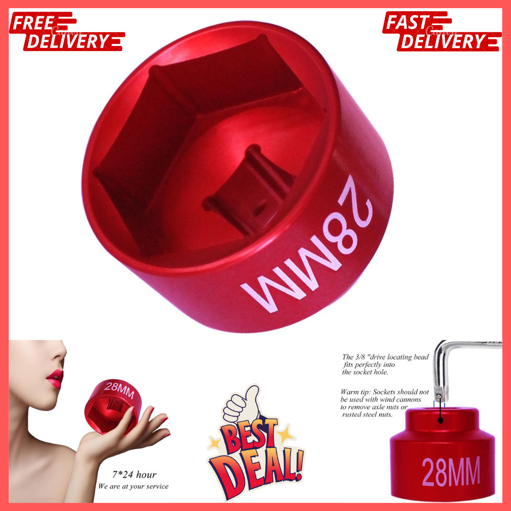 28mm fuel filter Socket Cummins tools 3/8 drive for Dodge Ram 6. 7L 28mm, Red