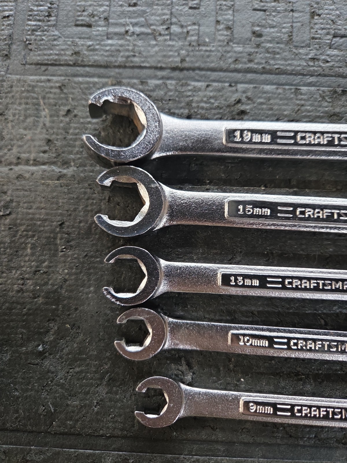 Sears Craftsman USA 5Pc METRIC Flare Nut Line Wrench Set -VA 9-17, 19, 21mm