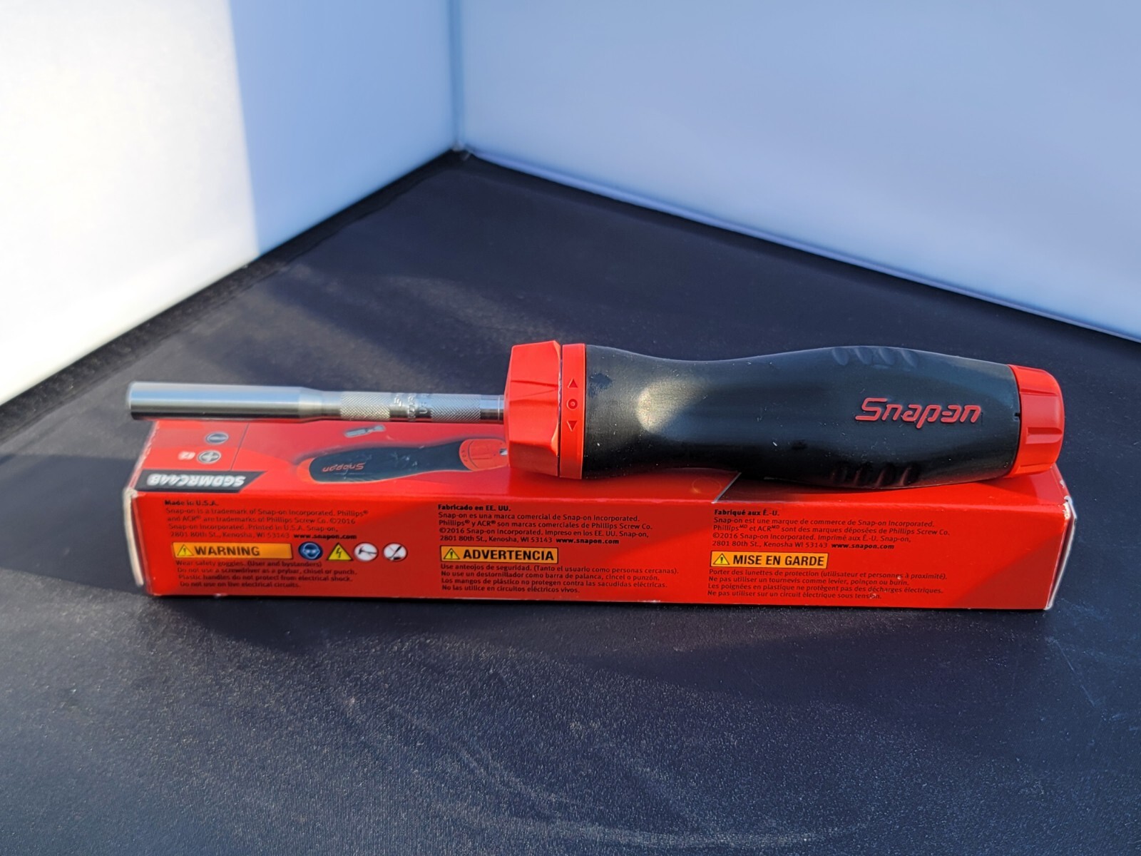 Snap-on Tools NEW RED Soft Grip Ratcheting Screwdriver w/ Bits SGDMRC44B