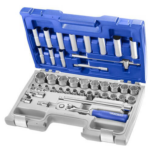 Expert by Facom 42 Piece 1/2″ Drive Hex and Deep Hex Socket Set Metric