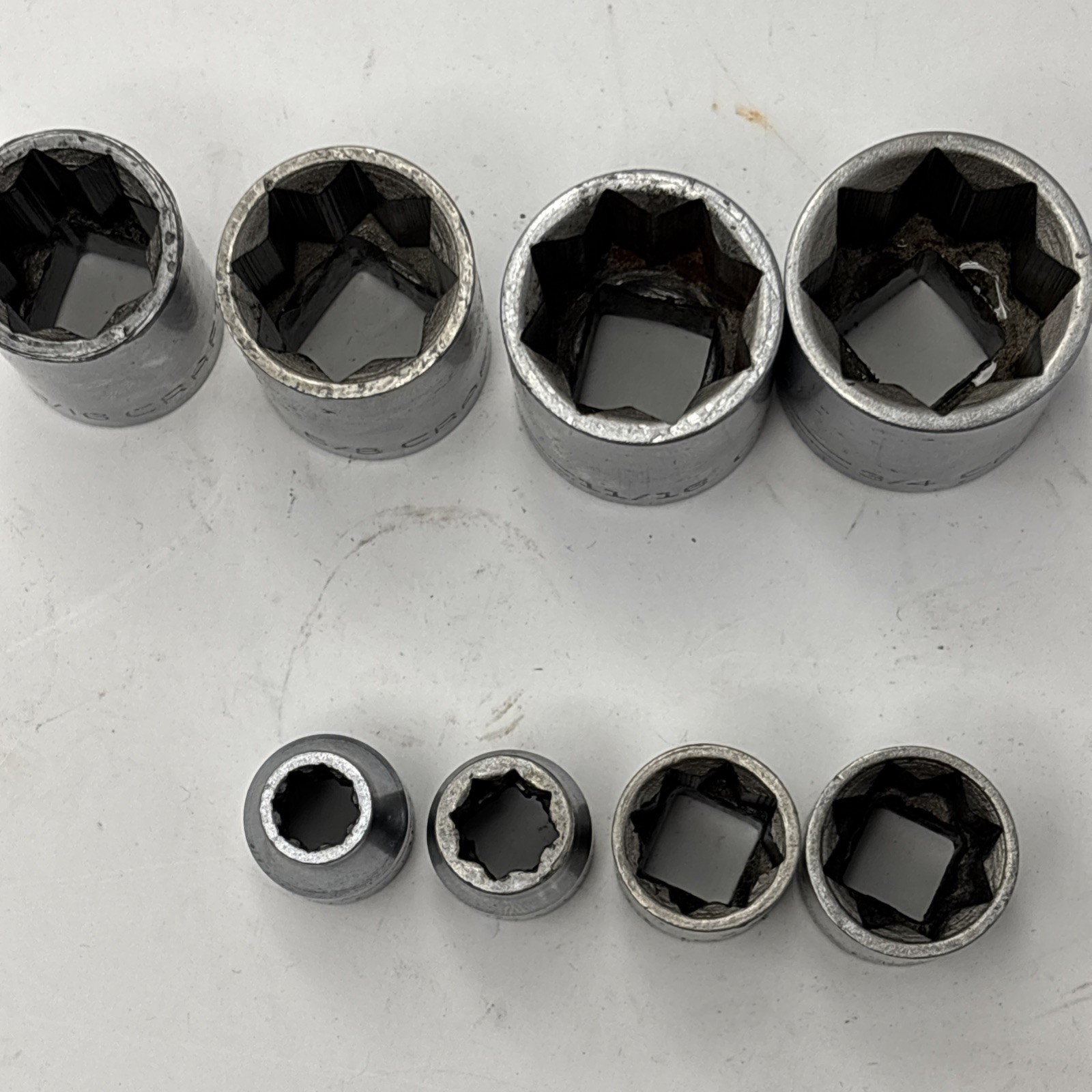 Craftsman Tools =V= SAE DOUBLE SQUARE Plug 8 Point Socket set master lot 8 pcs