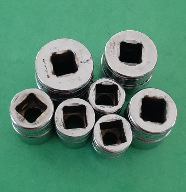 Snap-on F308-F320 1/4″ – 5/8″ 3/8″ Drive 7 Pc Double Square 8pt Point Socket Set