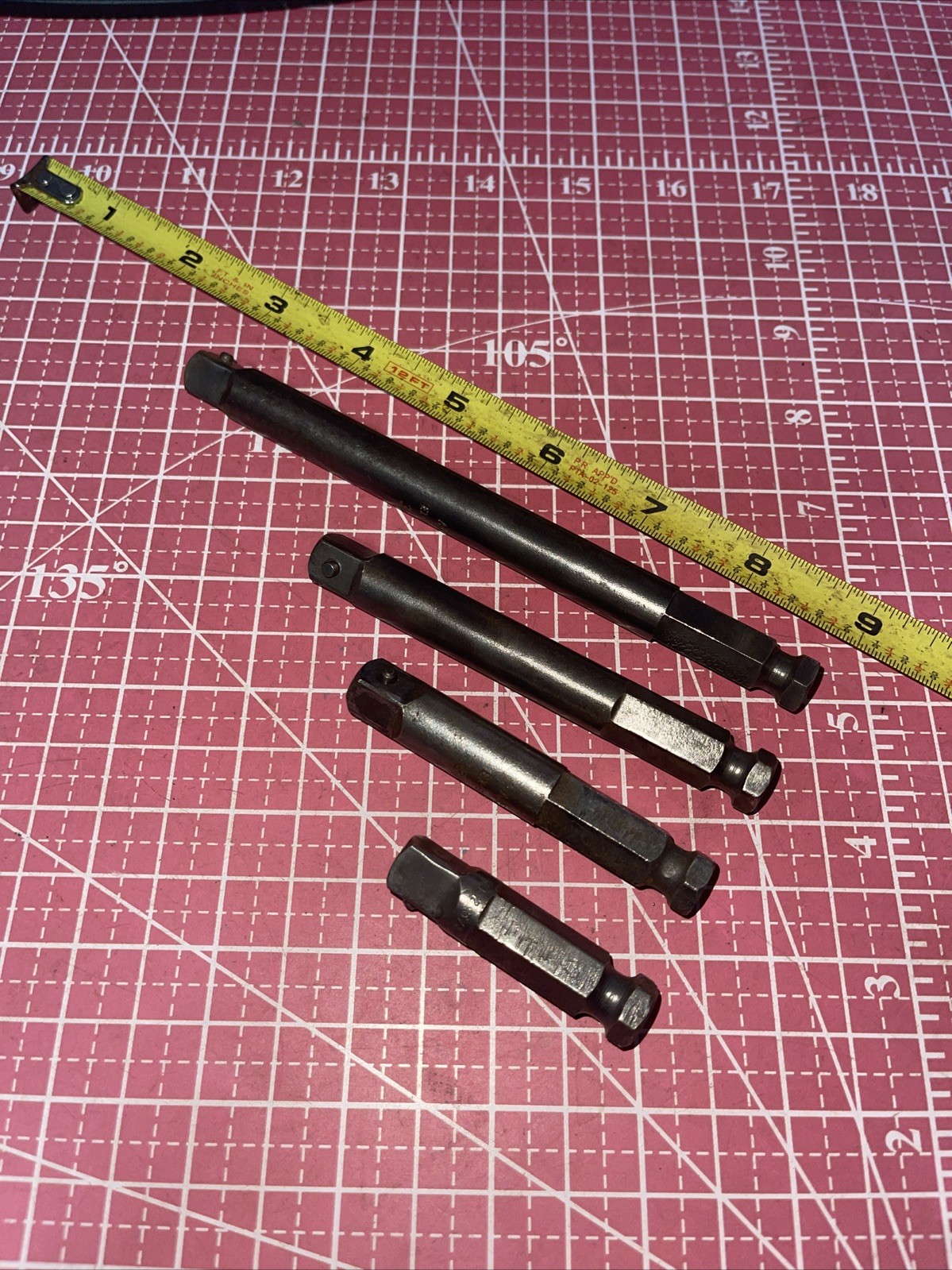 Apex USA 4 Piece 7/16 Hex Power Adapter Extension Set 3/8 Drive 2-6” Ex371