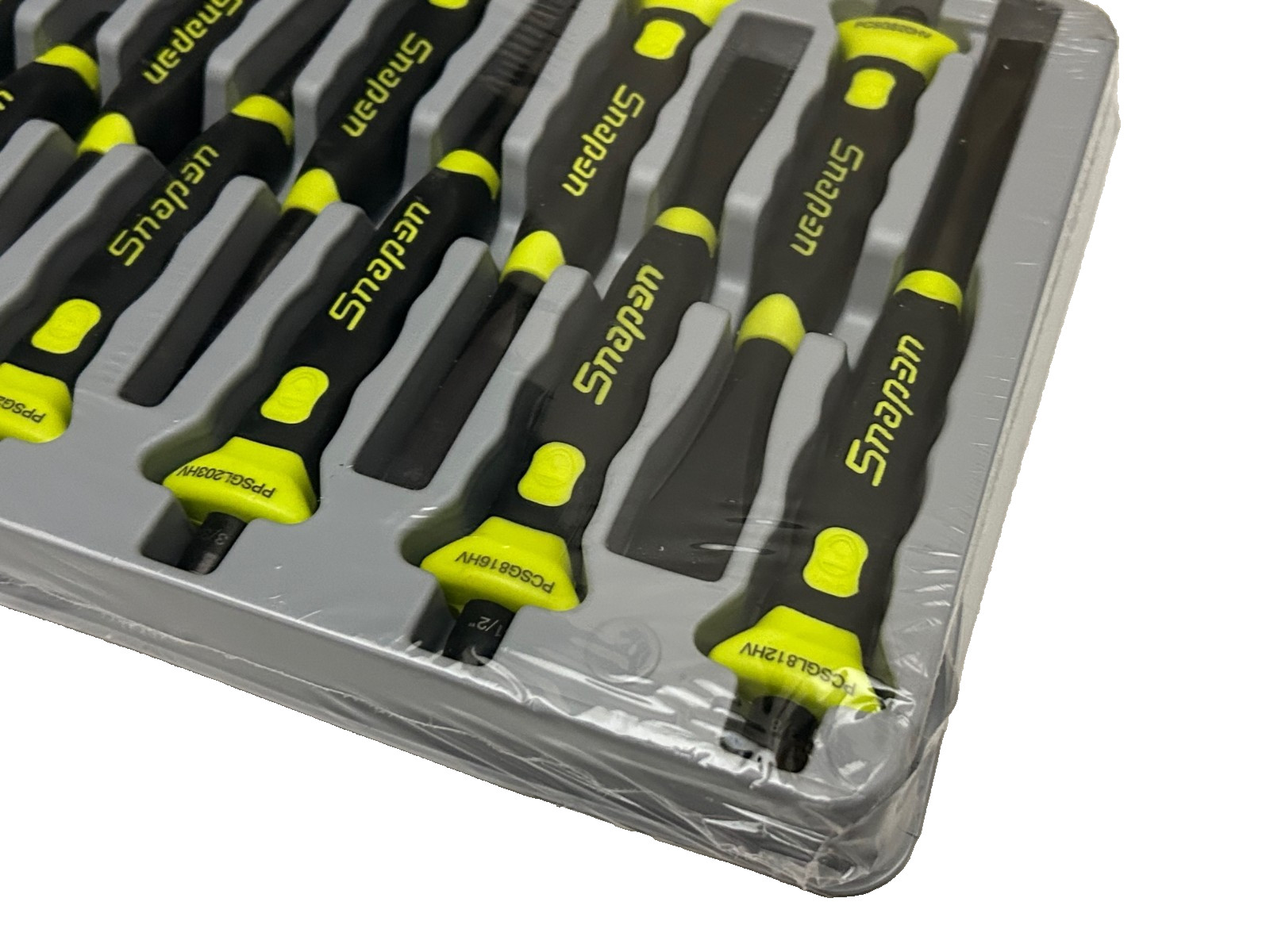 Snap-on Tools 14pc Hi-Viz Yellow Soft-Grip Punch & Chisel Set PPCSGL714HV NEW