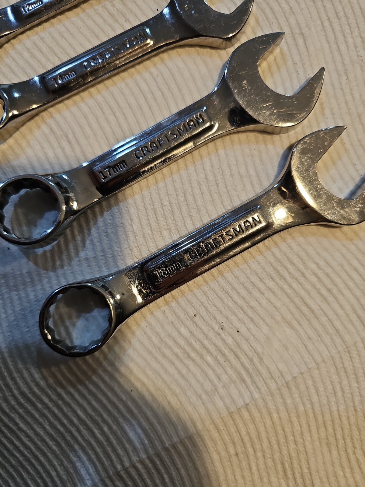 Vintage Craftsman USA -VV- Metric Stubby Wrench Set 10mm-18mm Short Pattern 5-Pc