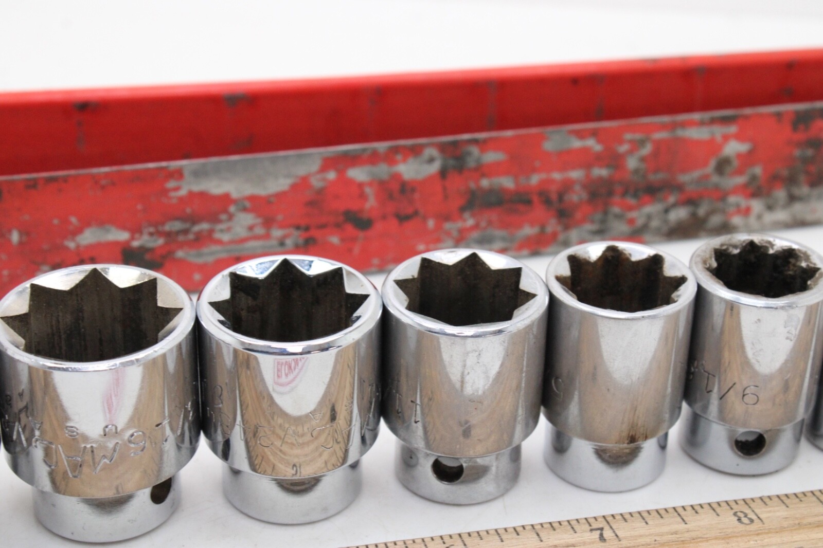 Mac Tools V128-V328 3/8″ – 7/8″ 1″ 1/2 Drive 8 Point SAE Chrome Socket Set