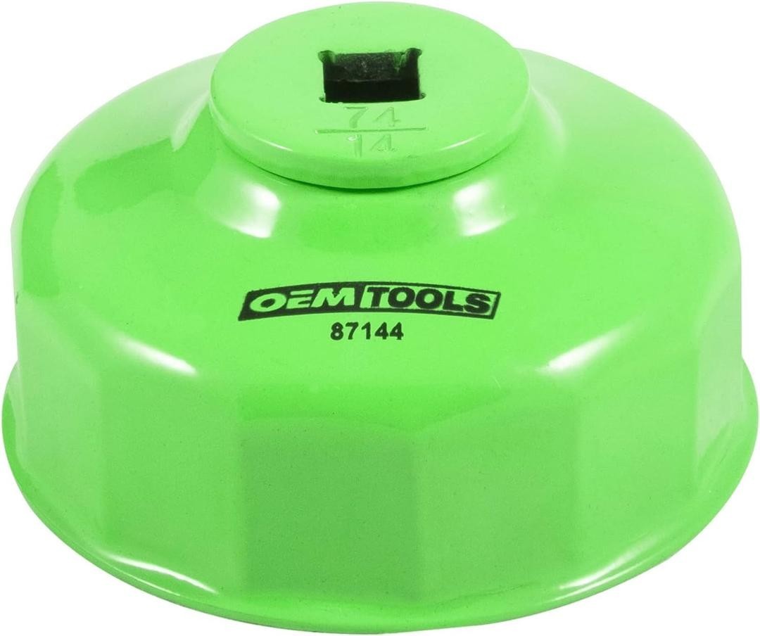 Precision-Engineered 74mm 14 Flute Oil Filter Wrench – Lightweight, Green