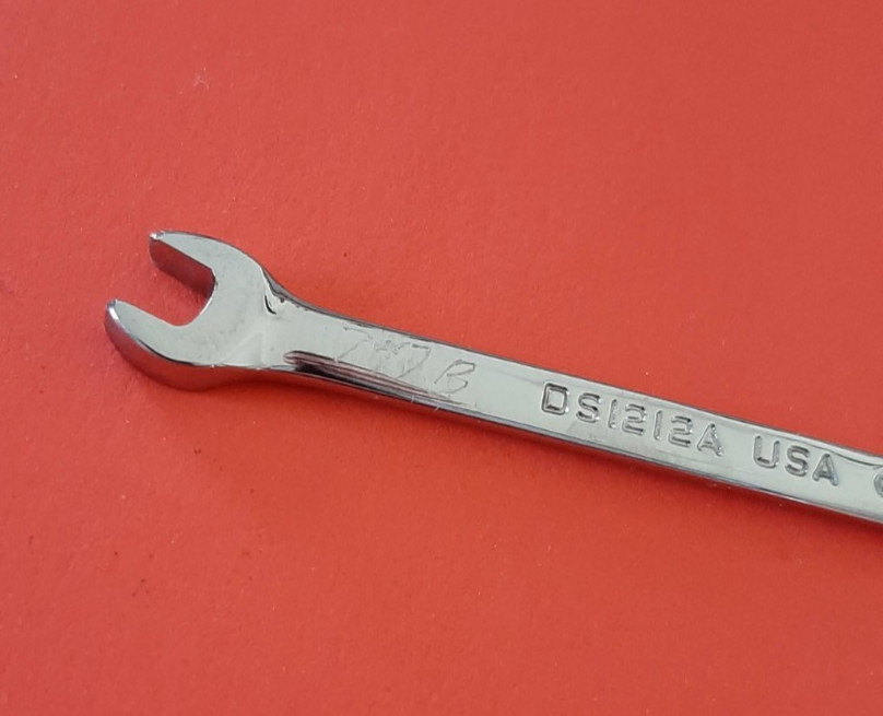 Snap-on Tools 3/16″ 15°/60° Offset Open-End Ignition Wrench DS1212A ENGRAVED