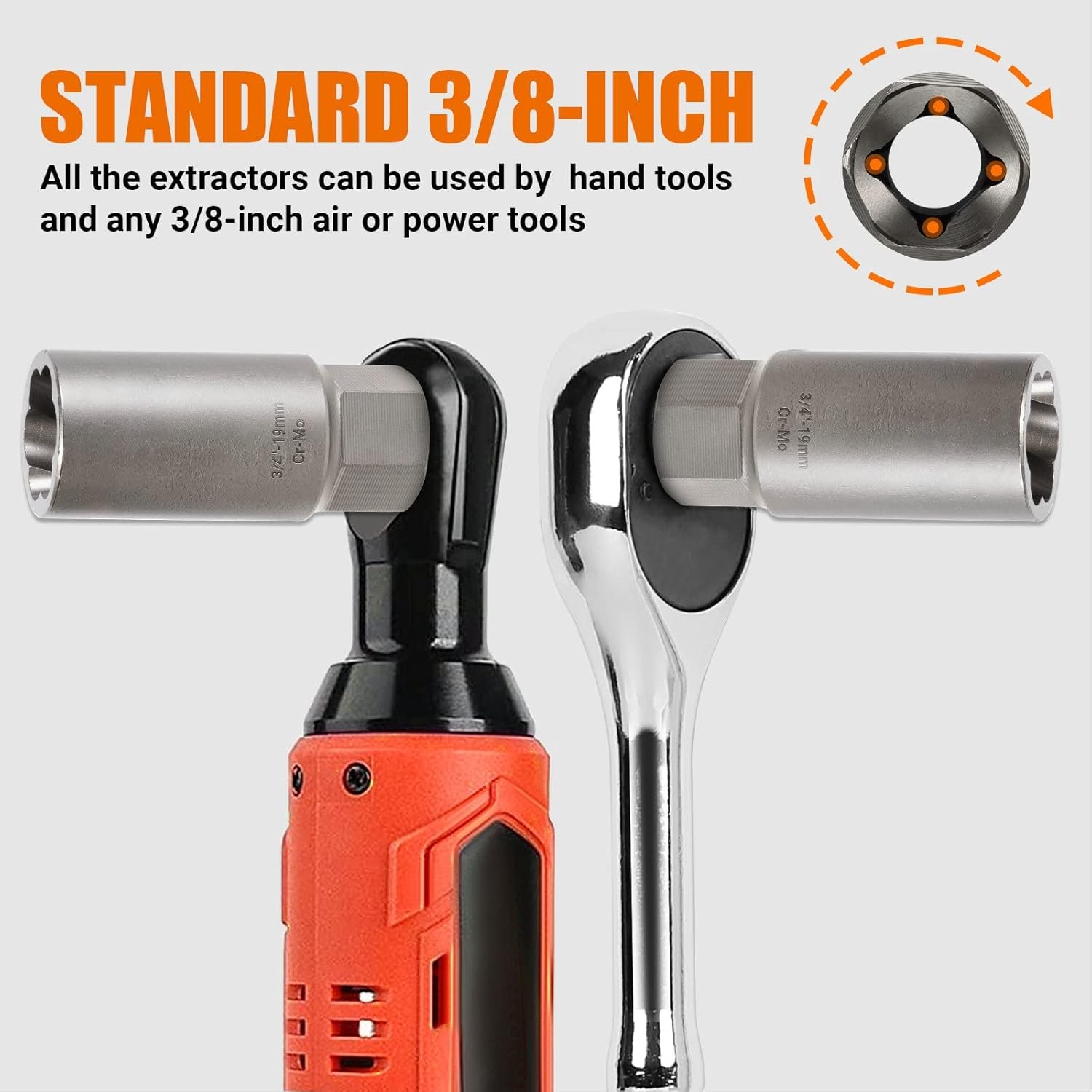 Bolt Extractor Kit for Deep Well Bolt, 11 Pcs Lug Nut Extractor Set, Deep Socket