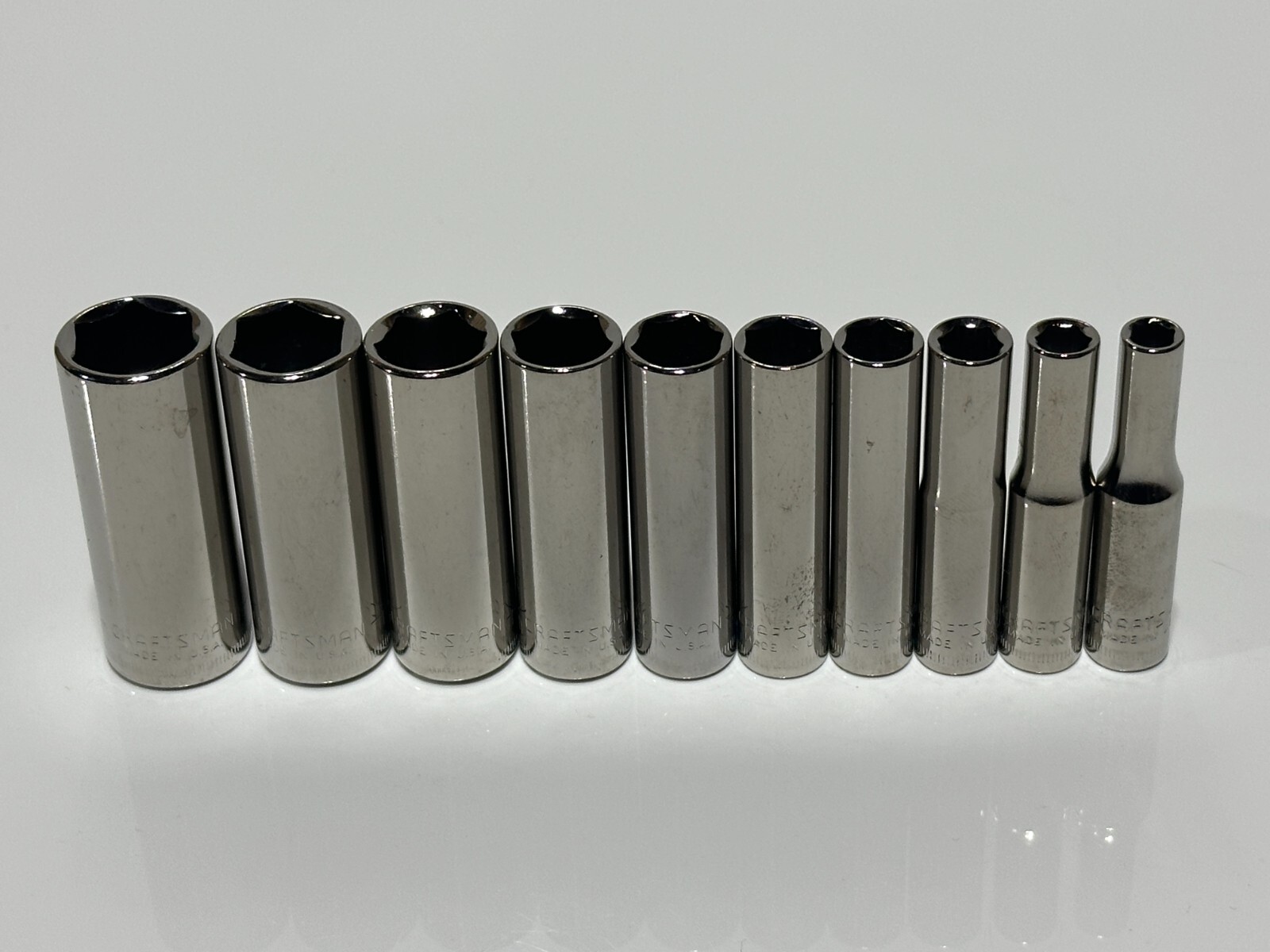 NEW Craftsman USA 10pc Metric 5mm-14mm Deep Socket Set – 1/4″ Drive – 6 Point