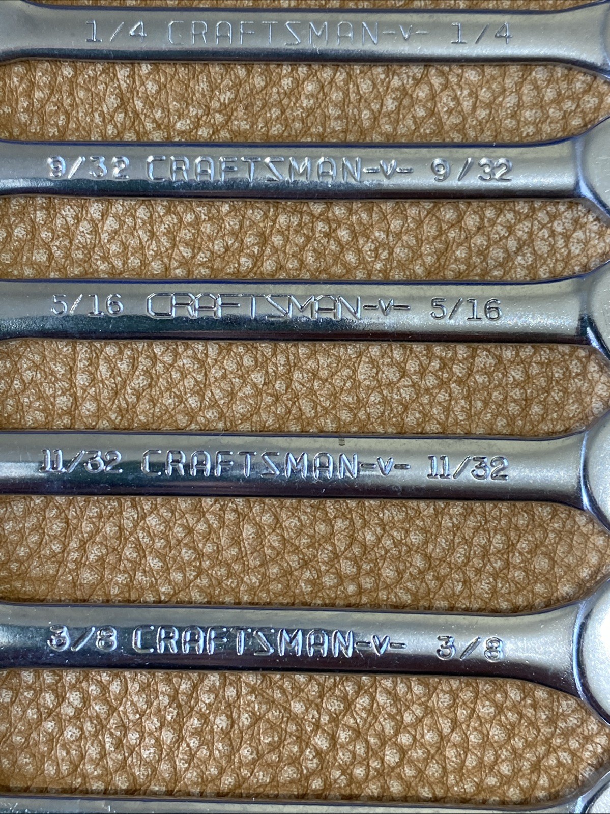Craftsman 4306 V-Series SAE 8pc. Open End Ignition Wrench Set Vintage CROWN LOGO