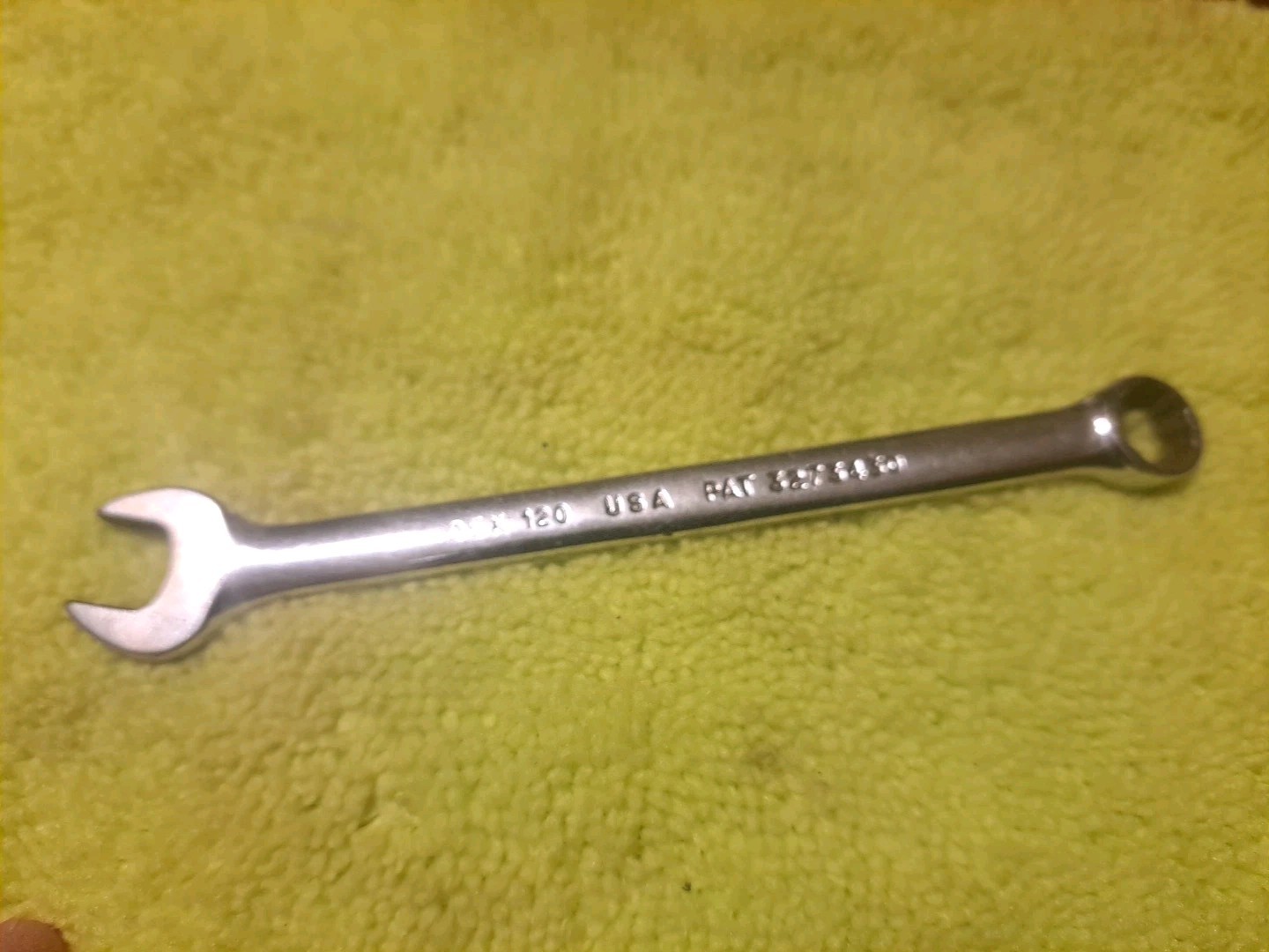 Snap On SAE 3/8 in short 12 point combination wrench OEX120 1988
