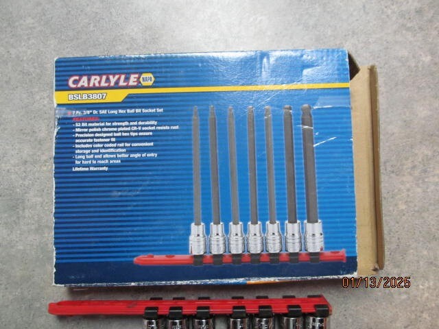 Carlyle SAE Regular BSLB3807 Long Hex Ball Bit Socket set 3/16 damaged