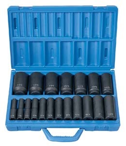 Grey Pneumatic 1319D 1/2″ Drive 19 Piece Deep Length Fractional Master Set New!