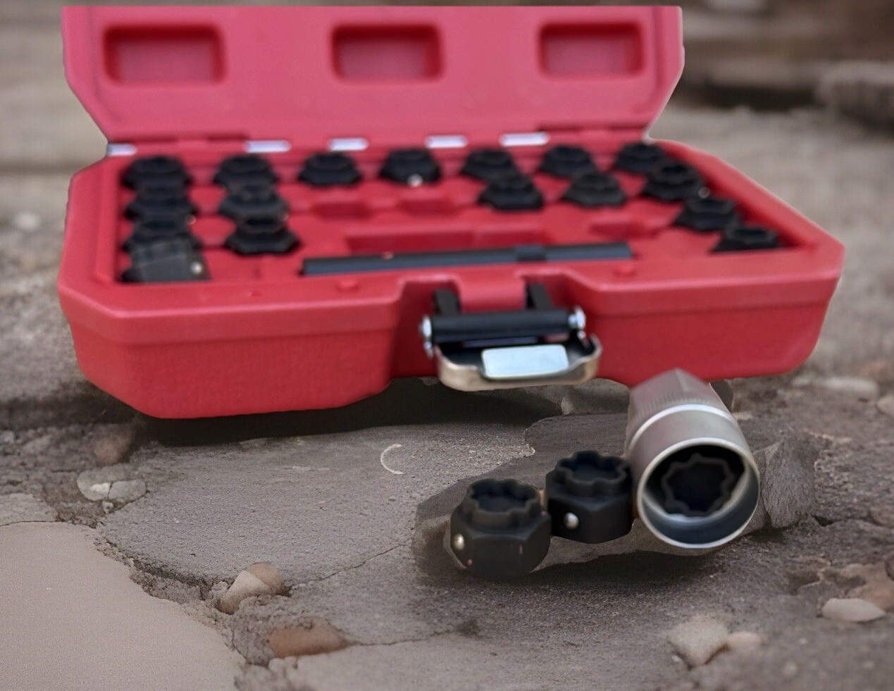 22pcs Anti-Theft Wheel Lock Screw Lug Nut Removal Key Socket Set For Audi