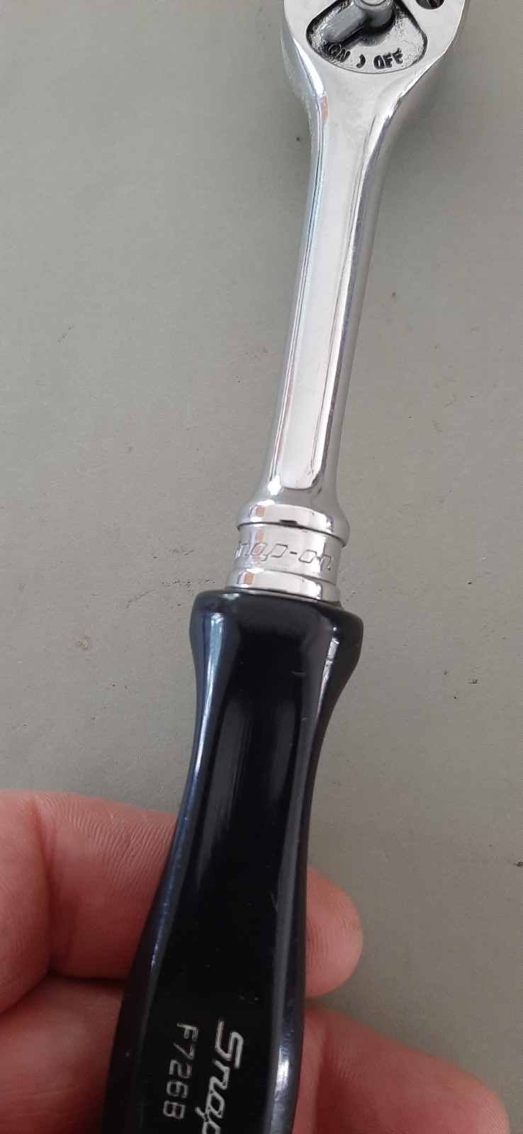 Snap-on Tools F726B 3/8″ Drive Ratchet Black Hard Handle USA Read Descript 607