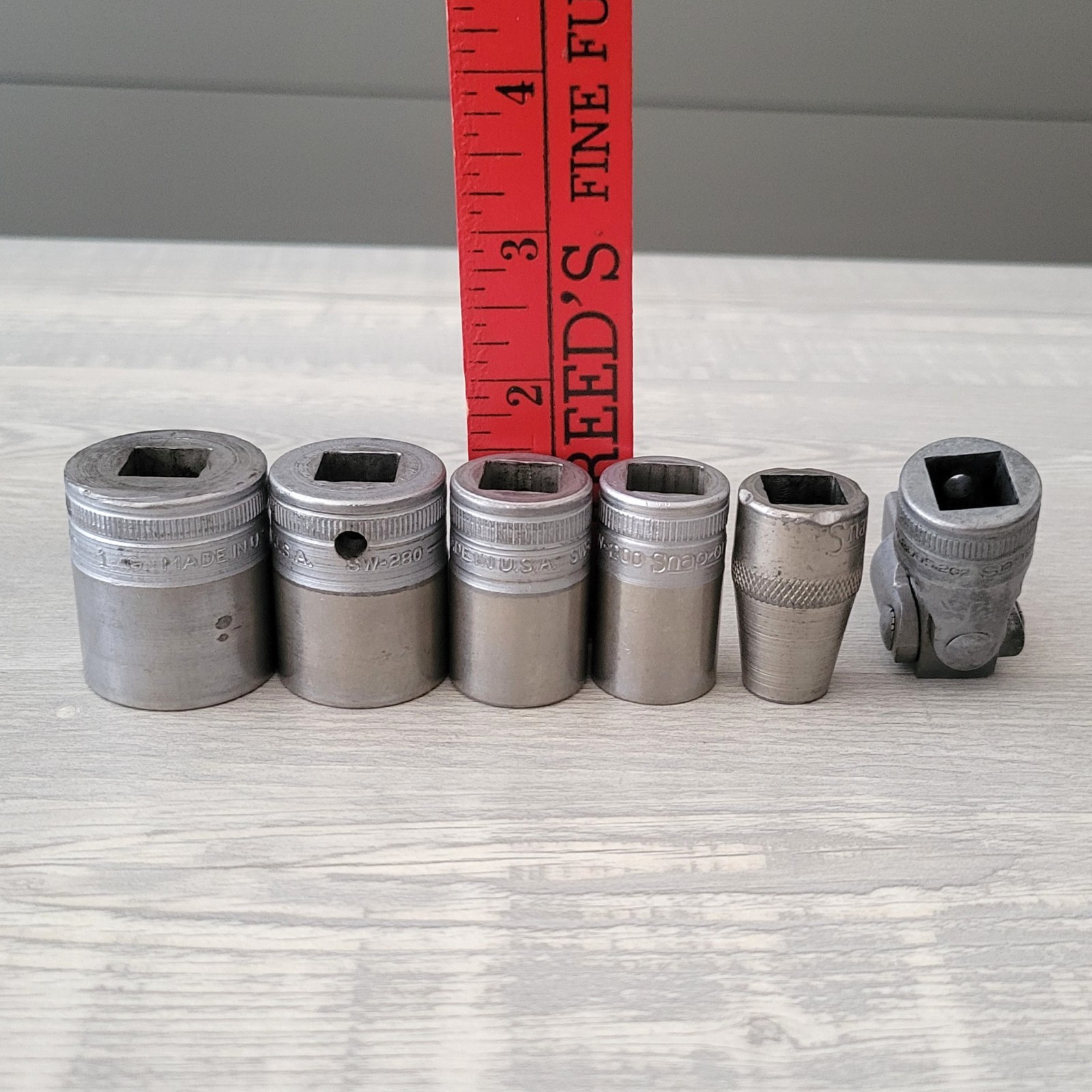 Lot of 6 Snap-On 1/2″ Drive Impact Universal /Swivel w/ SW 320, 280, 220, 200 -9