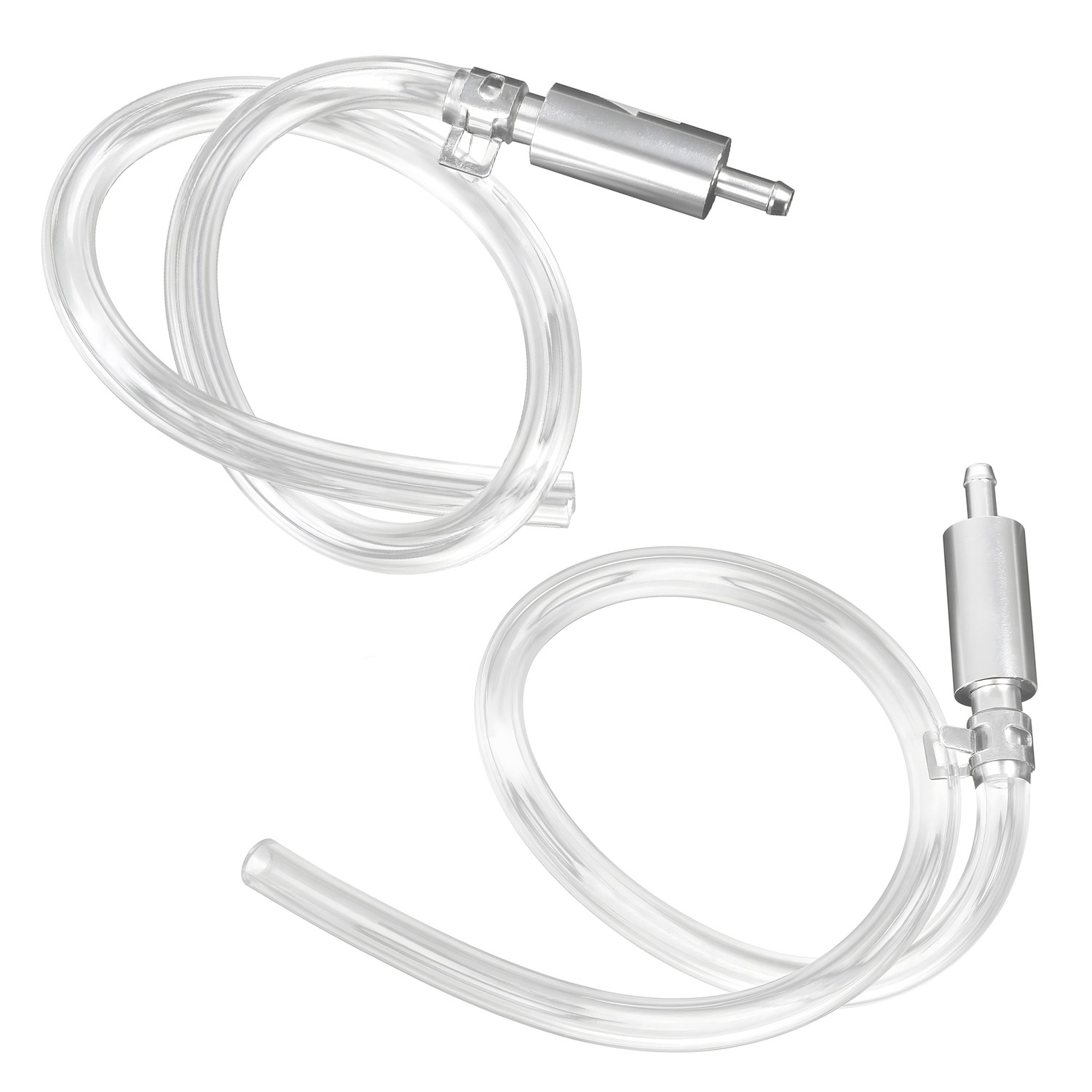 2 SET Universal One Way Brake Bleeder Kit Check Valve with Clear Hose & Clamps