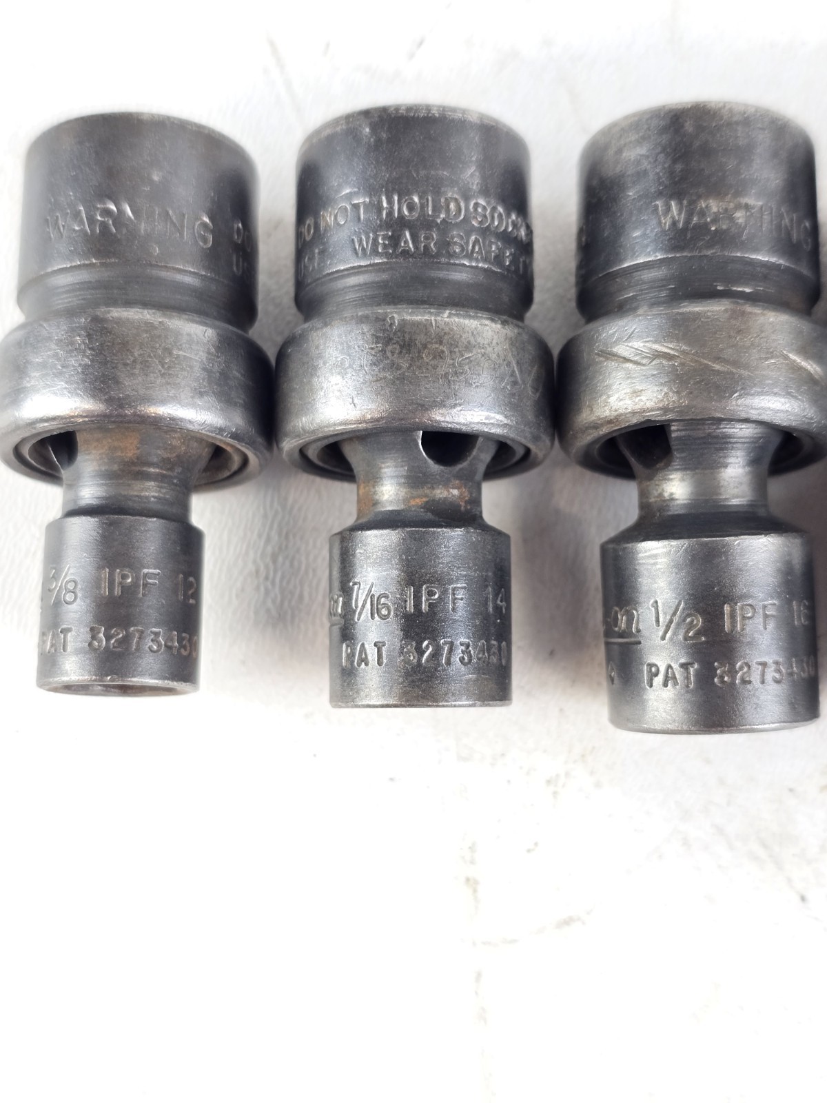 Snap On IPF IMBF 7 pc. 3/8 in Drive 3/8″-3/4″ Impact Swivel Socket Set USA