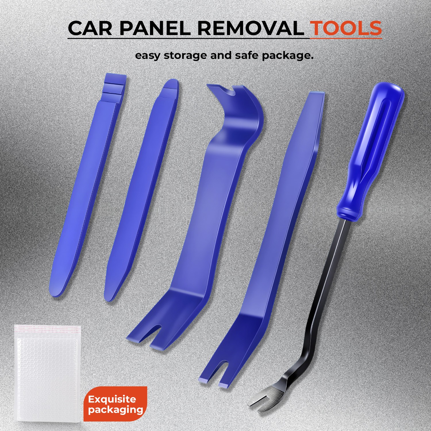 5Pcs Car Trim Removal Tool Set Hand Tools Pry Bar Panel Door Interior Clip Kit
