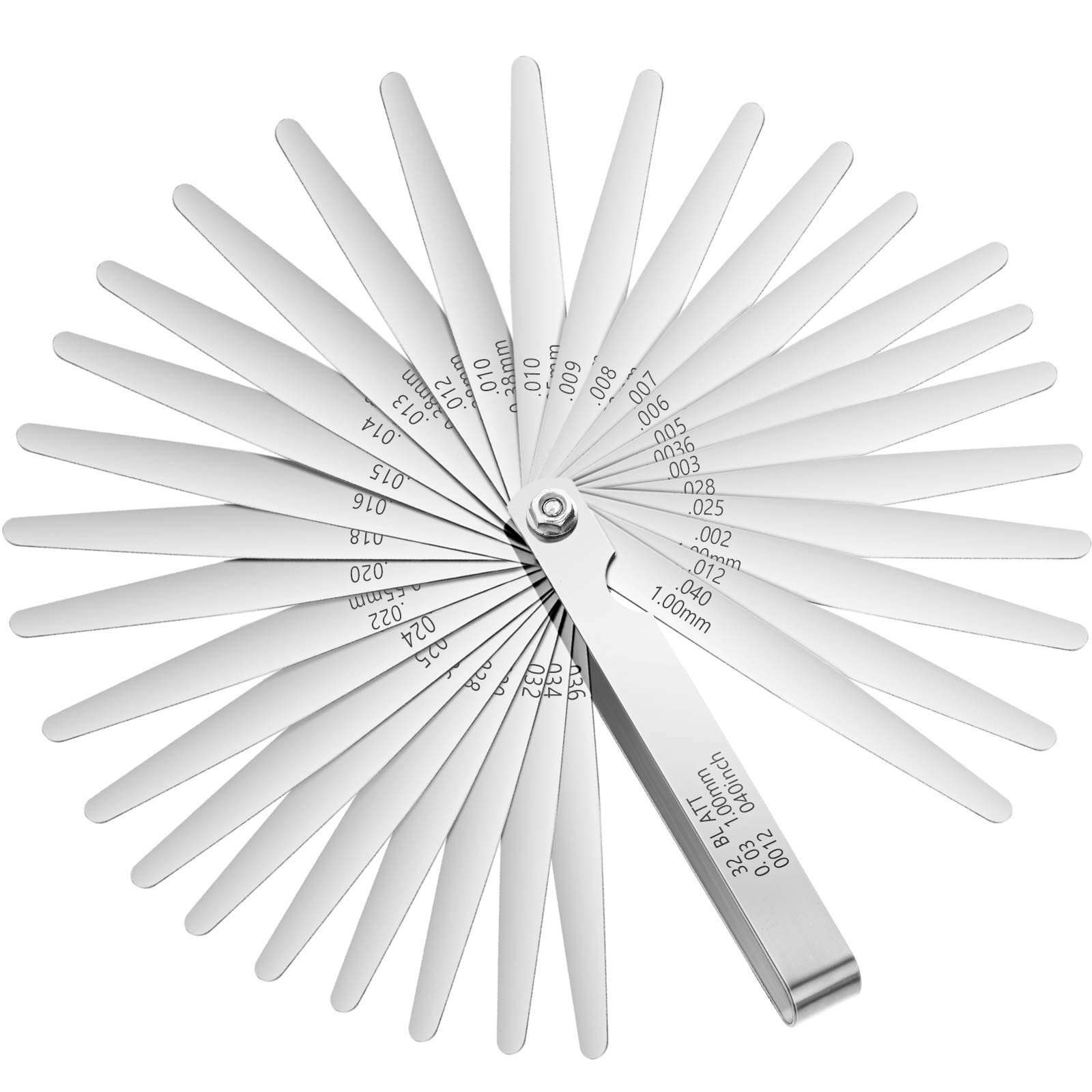 Hotop 32 Blades Steel Feeler Gauge Tapered Set 0.03-1 mm