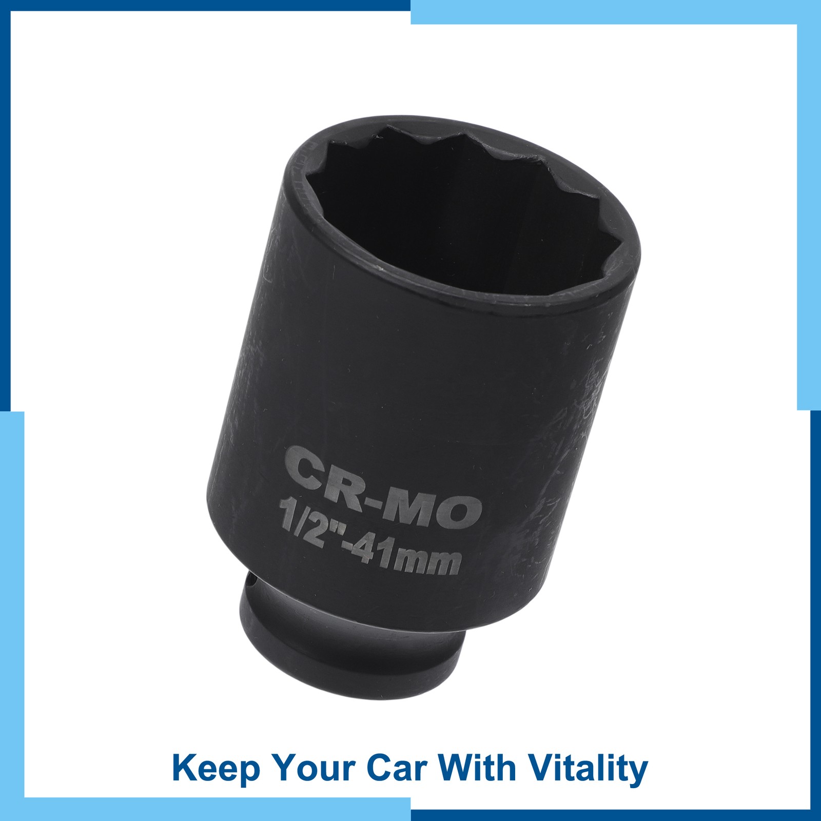 Universal 1/2 Inch Drive Impact Socket 41mm 12 Point High Carbon Steel 1Pcs