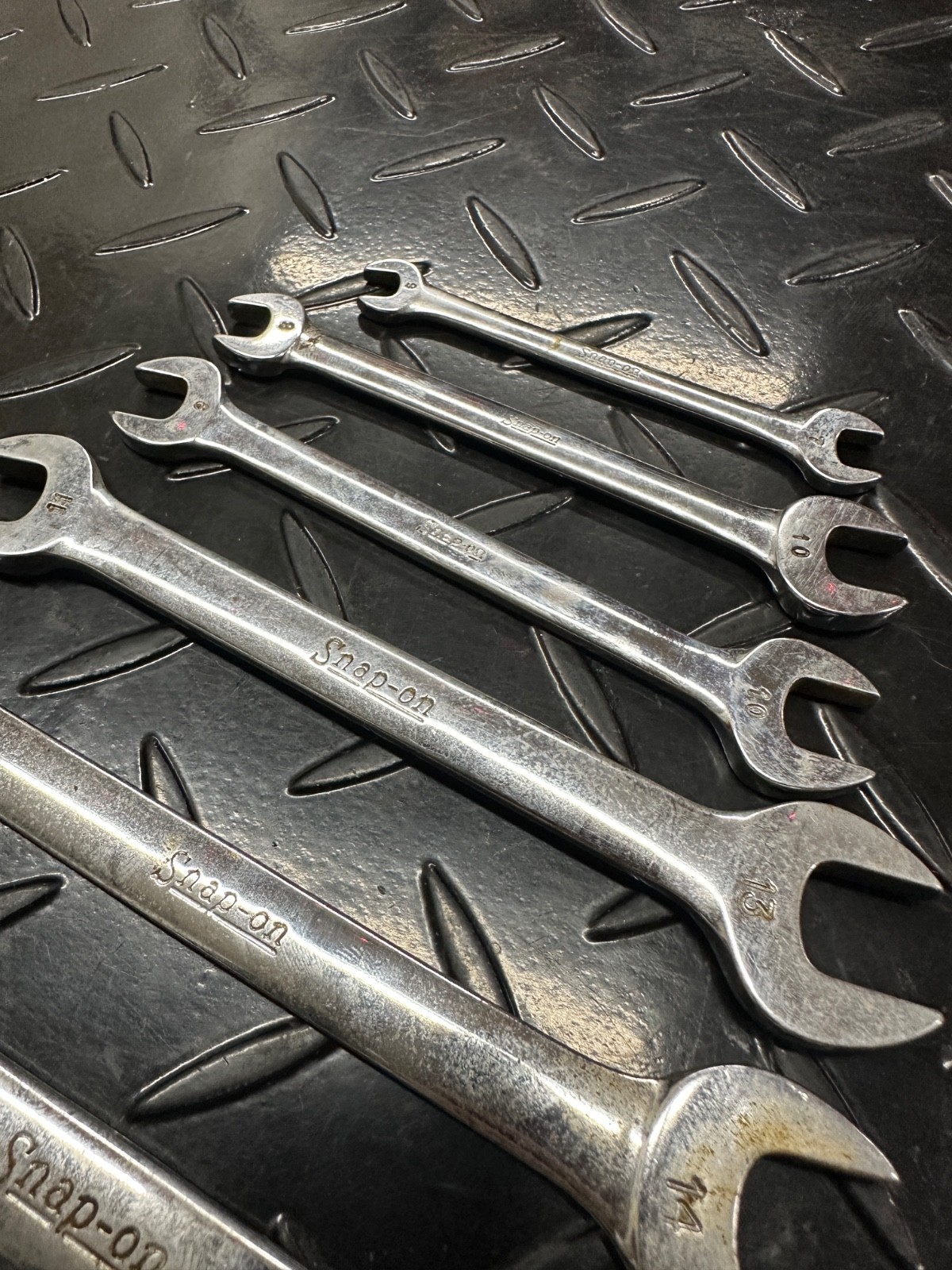 Snap-On Metric Double Open End Wrench Set 8pc 6mm-19mm VOM Underline 1980s