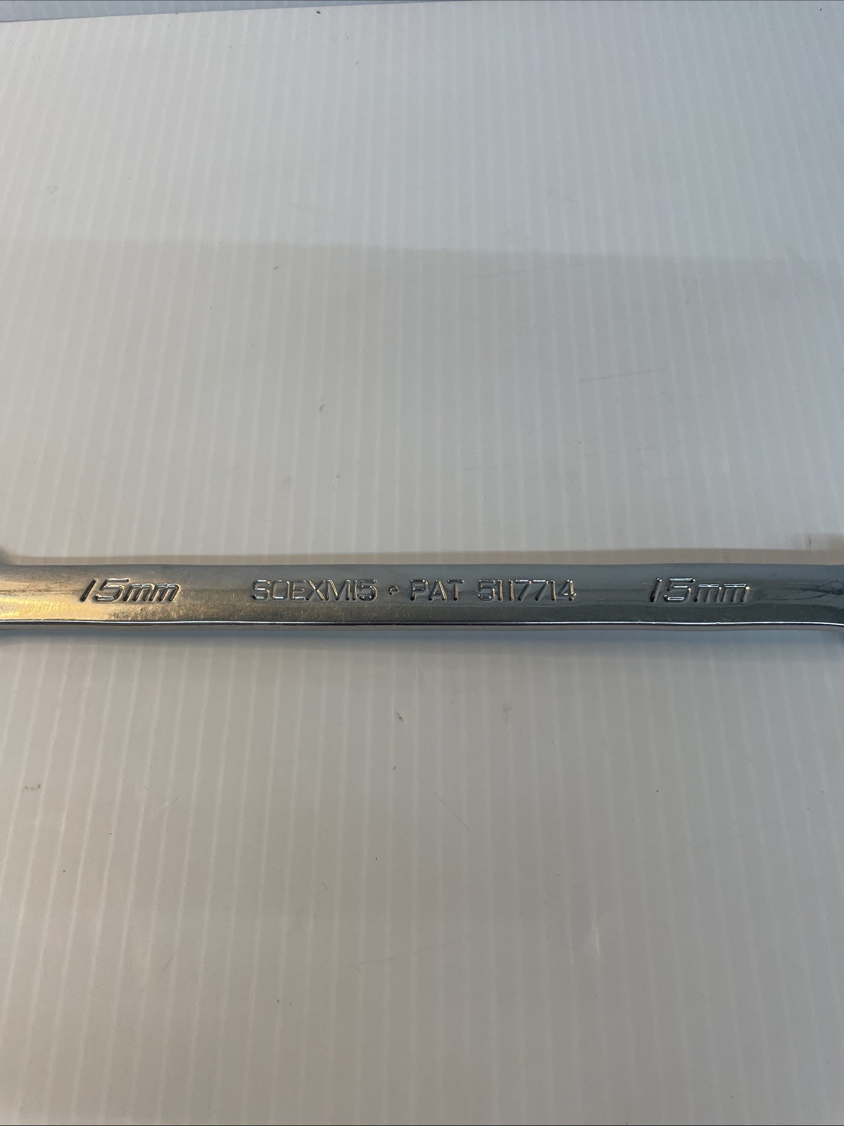 Snap On USA 15MM 12PT Metric Flank Drive Plus Chrome Combination Wrench SOEXM15