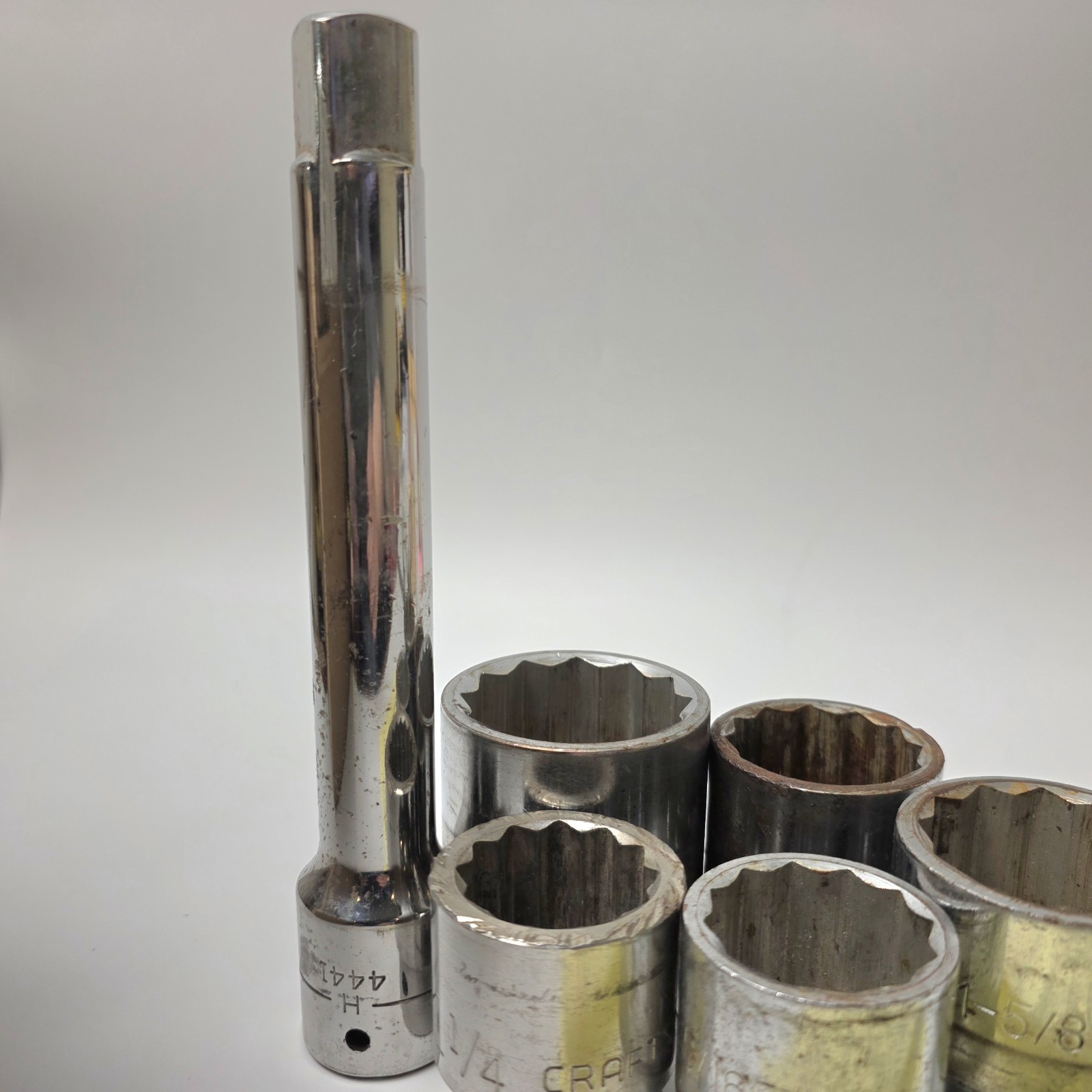 Used 3/4″ Drive Shallow Sockets & 8″ 3/4″ Drive Extension SEE PICTURES #0722