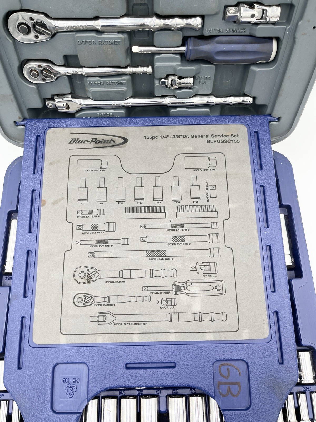 Blue Point 155pc 1/4”+3/8”Dr General Service Set BLPGSSC155 SAE/Metric