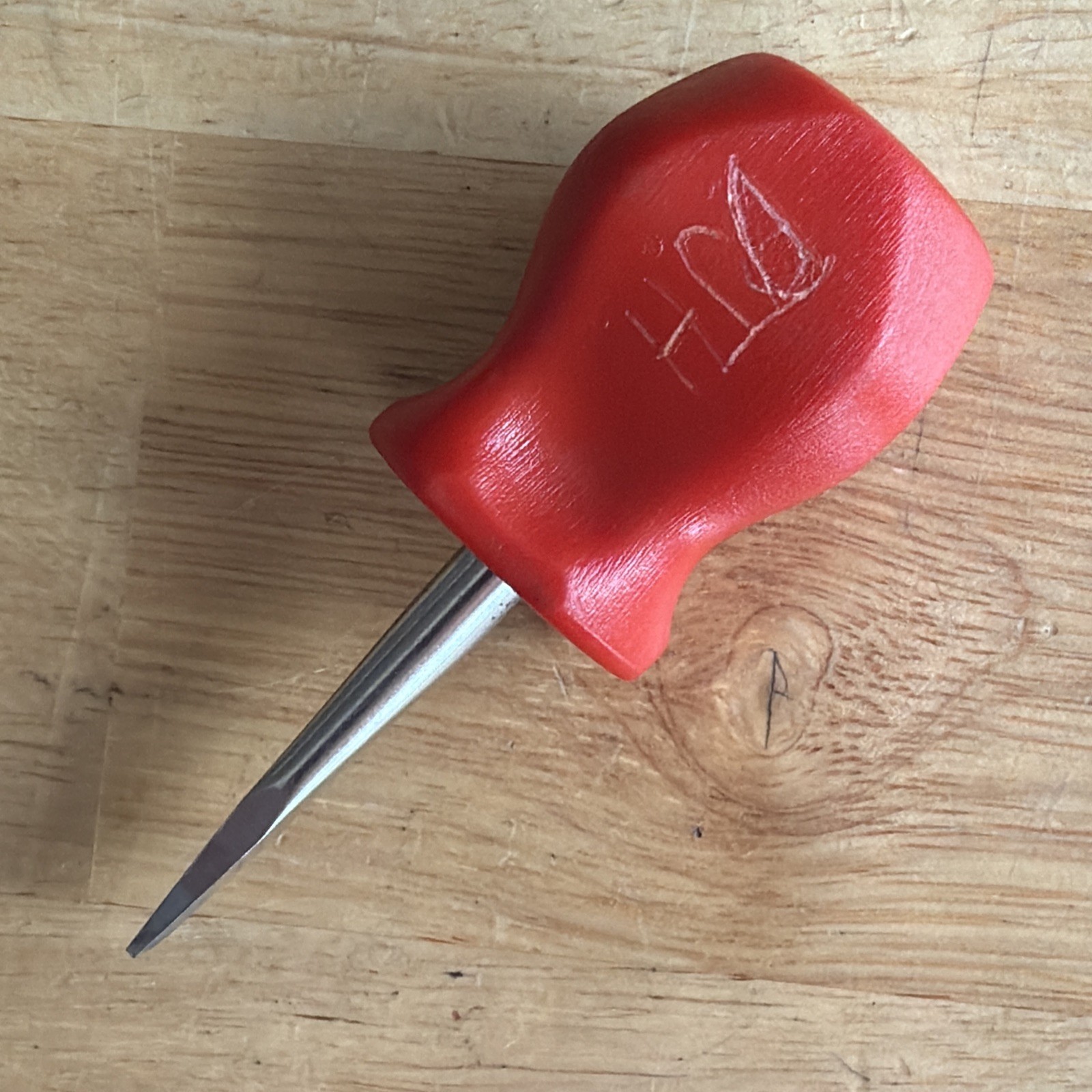 Snap On Tools 1/4″ Flat Slotted Stubby Short Screwdriver Red SDD1 USA READ!