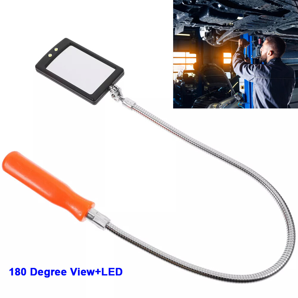 Flexible LED Inspection Mirror for Under Vehicle Repair, Telescopic & Rotating
