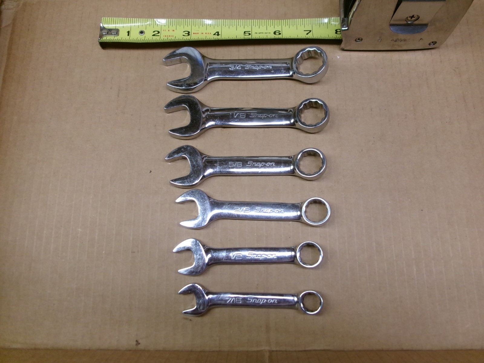 Snap On USA 6-Piece Stubby 12-Point Wrench Set 7/16″ – 3/4″