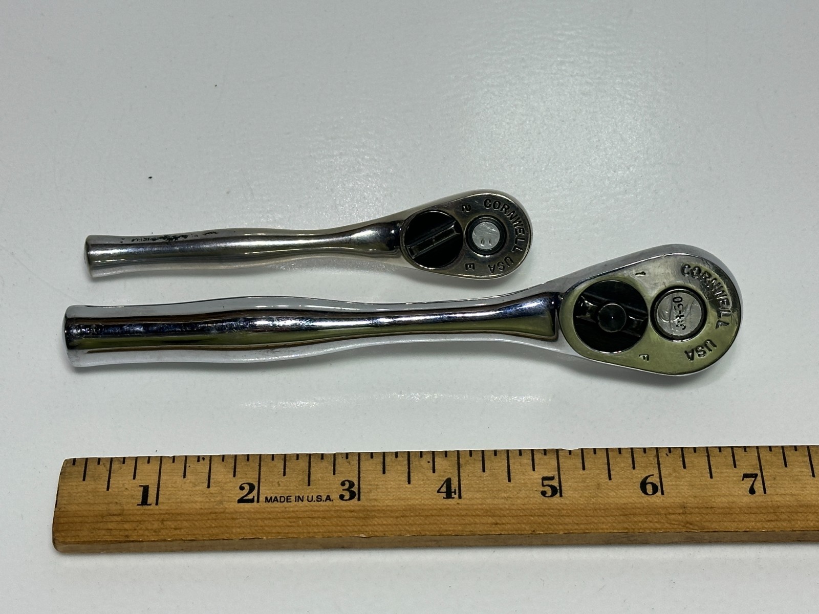 Cornwell Tools USA 2pc 3/8” Drive & 1/4” Drive Chrome Ratchet Set Pair