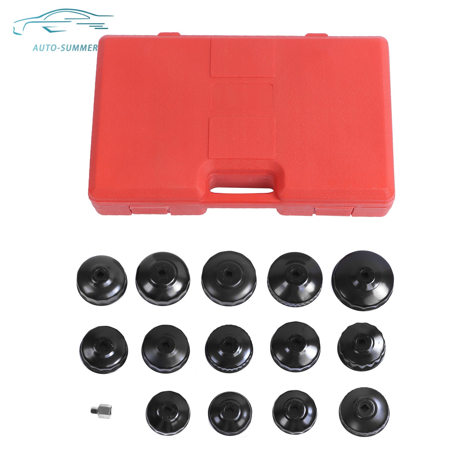 Cup Type Oil Filter Cap Wrench Sleeve Removal Tool Set 1/2″ 3/8″ Adaptor Manual