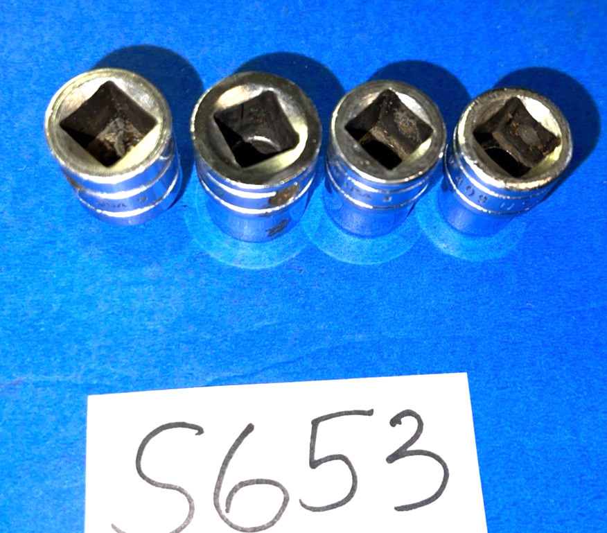 SNAP-ON TOOLS 4 PIECE 3/8 DR. SAE. INTERNAL & EXTERNAL PIPE PLUG SOCKETS