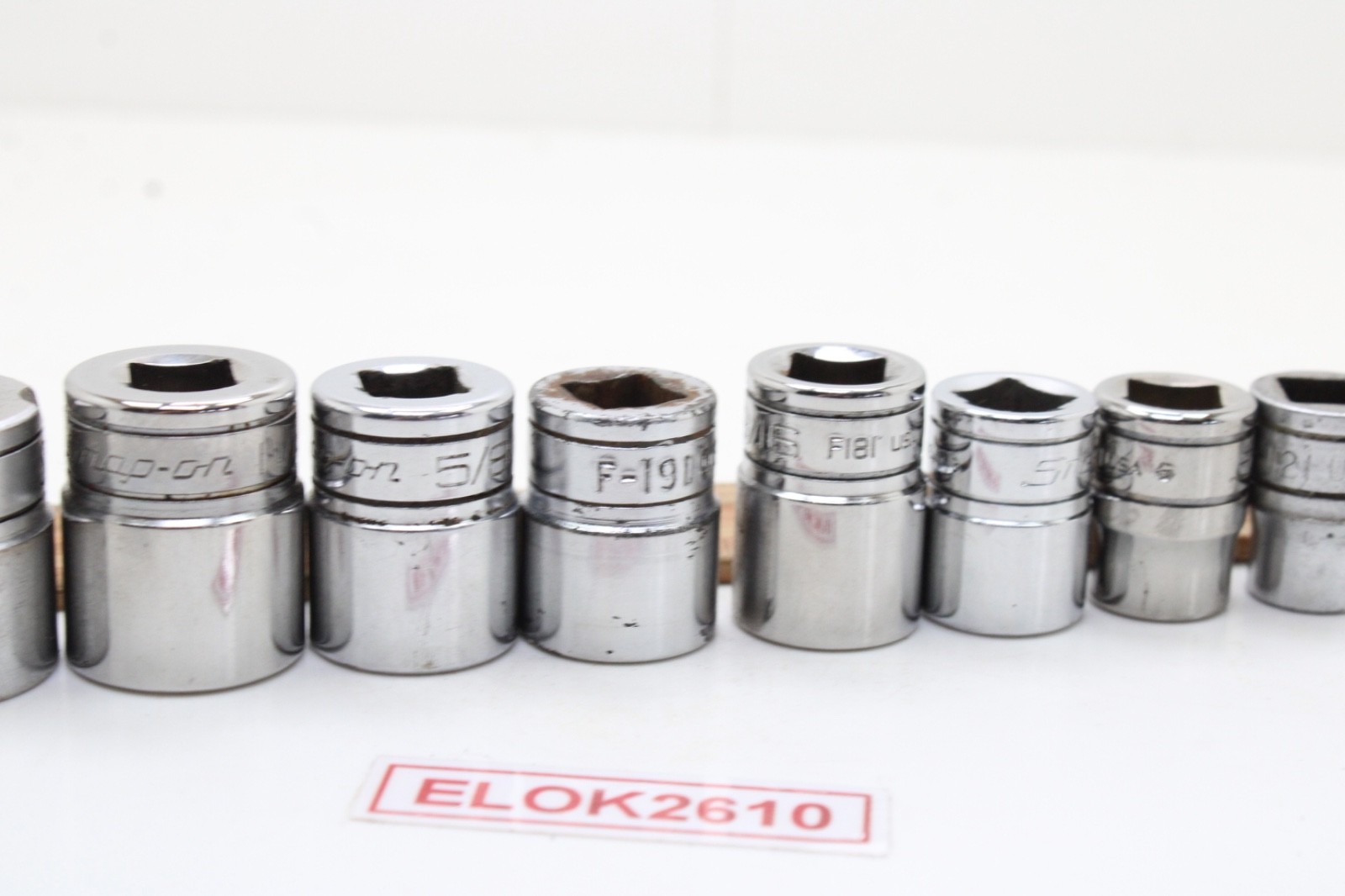 Snap-on F081 – F281 1/4-7/8″ 3/8″ Drive 12 Point 12 Piece SAE Chrome Set USA