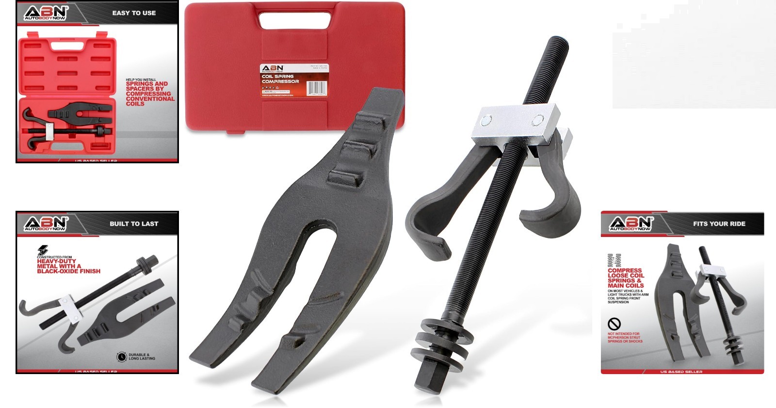 Black-Oxide Coil Spring Compression Tool for Vehicle Maintenance – Includes Case