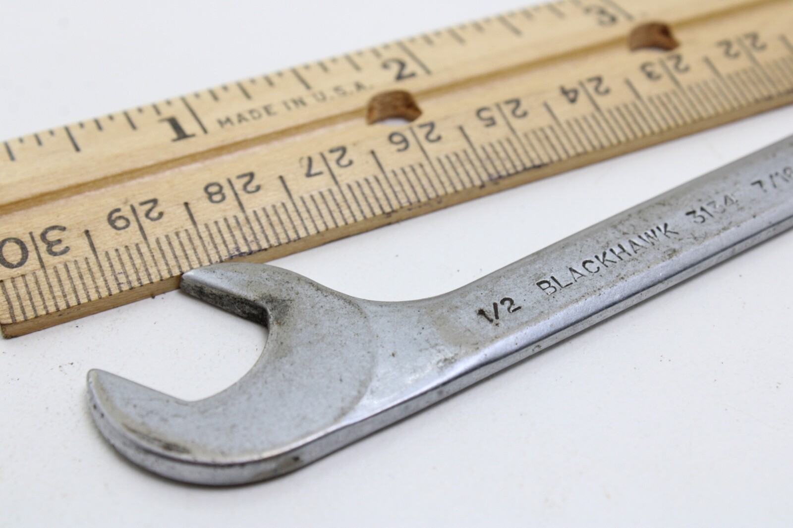 Blackhawk 3134 1/2″ x 7/16″ SAE Chrome Angle Open End Wrench USA