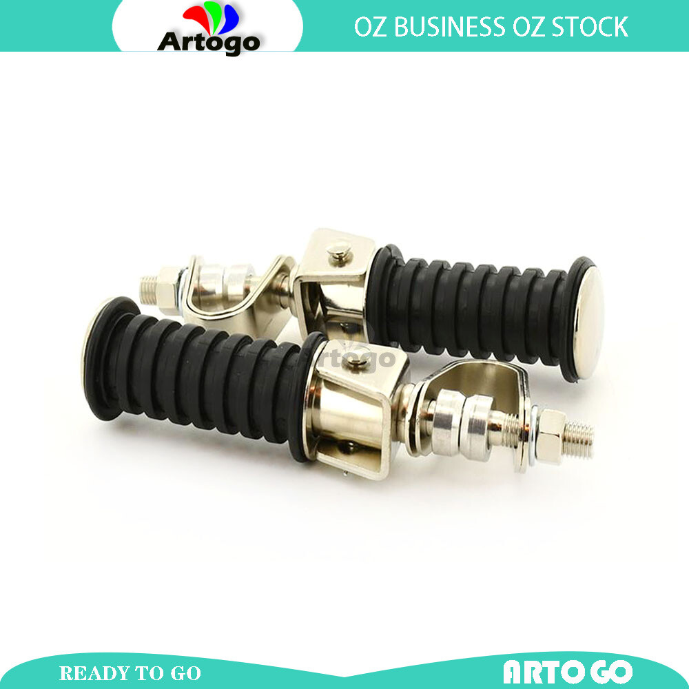 2 Pieces Universal Motorcycle Clamp On Rear Footpegs 10mm Mounting Through Bolt