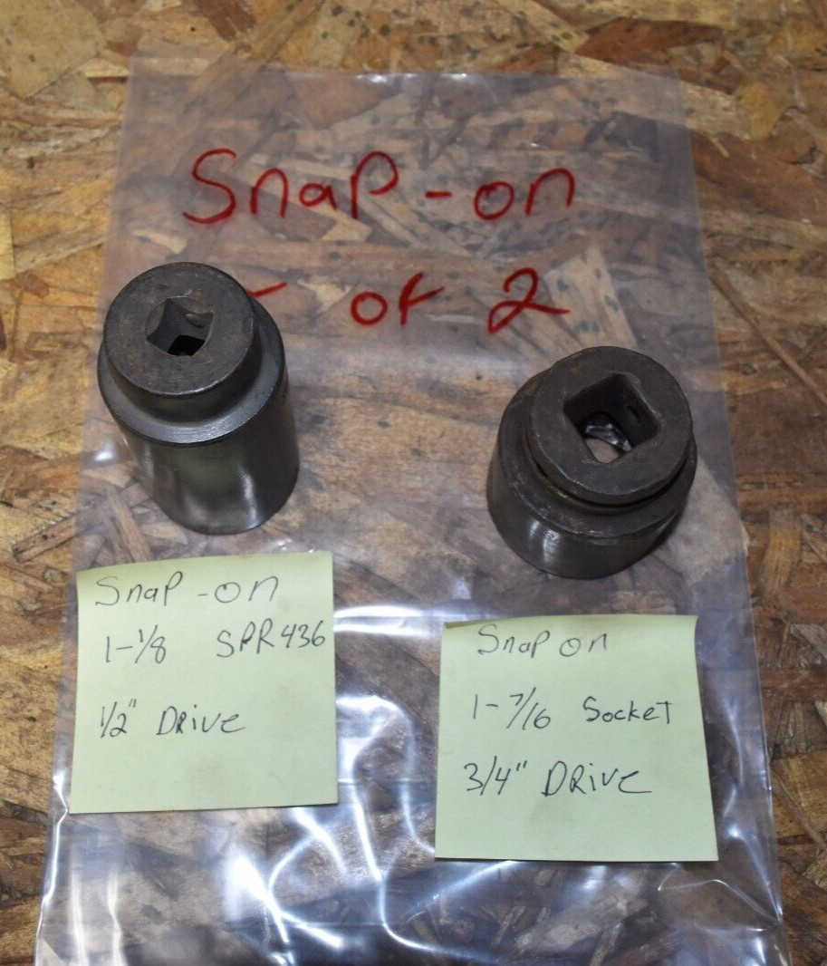 SNAP-ON TOOLS IM462 1-7/16” SOCKET 3/4 DRIVE & SPR 436 1-1/8 1/2″ DRIVE F/S