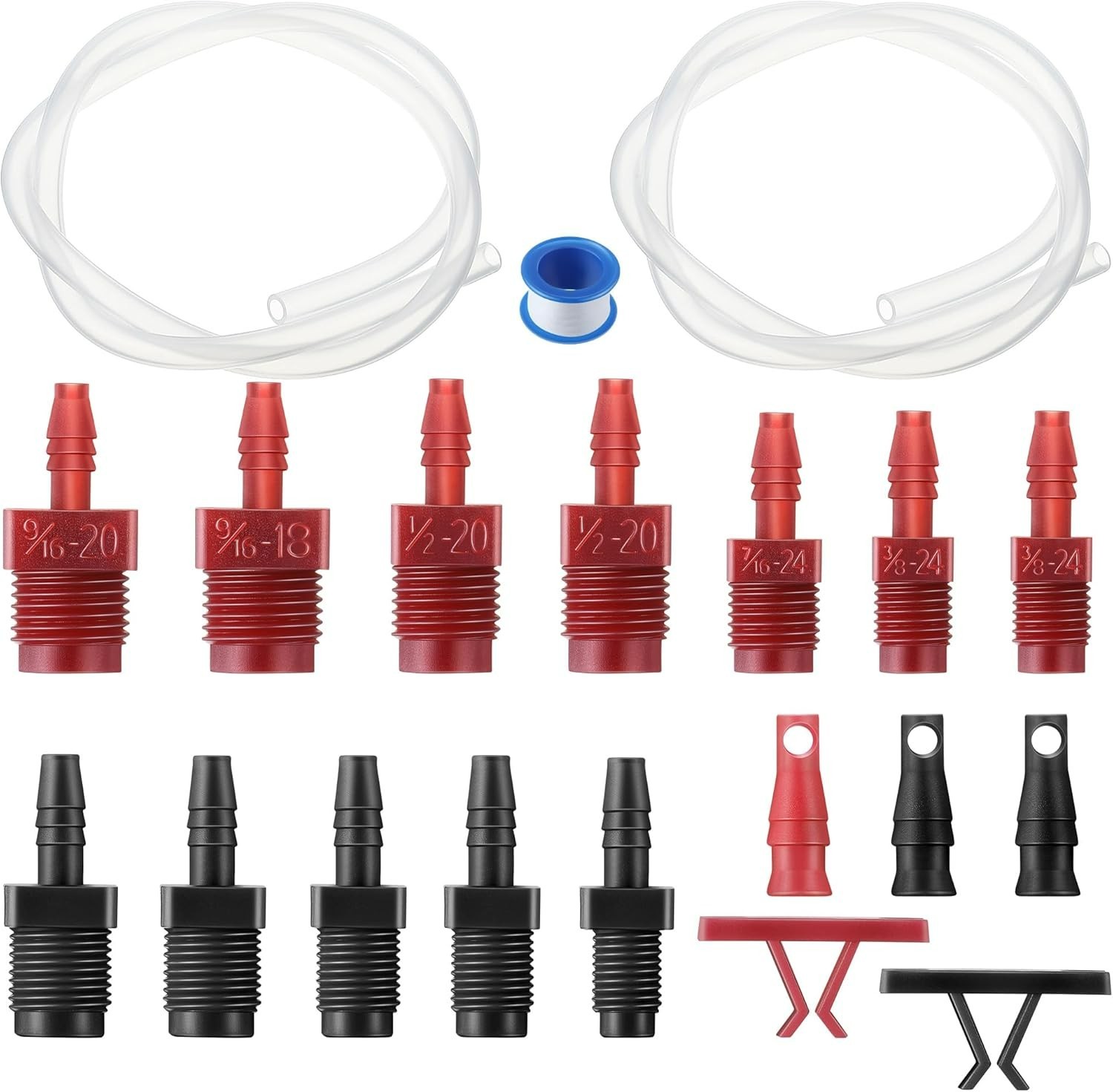 Durable Brake Master Cylinder Bleeder Kit with Clear Hose & 20 Adapters Included