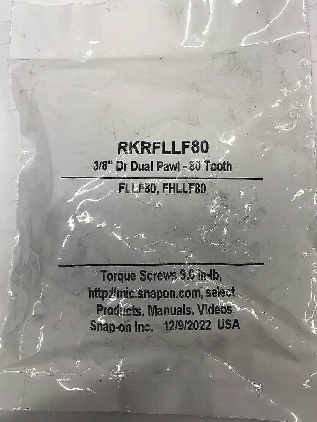 *NEW* Snap-on RKRFLLF80 Ratchet Repair Kit 3/8″ Drive 80 Tooth FLLF80 & FHLLF80