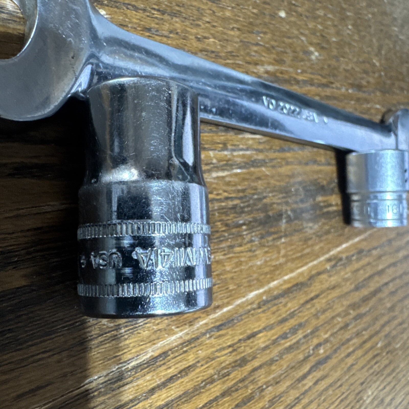 3 snap on 1/2 inch drive socket 14mm 1 3/8 drive 9/32 Open end wrench 11/16 5/8