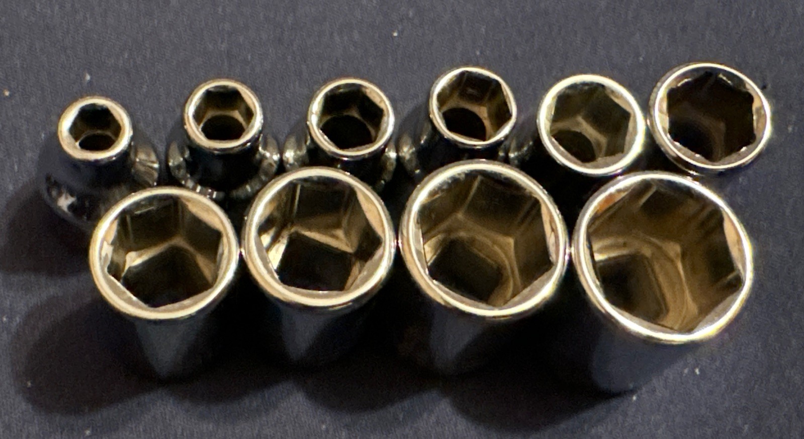 Husky 1/4” Drive, SAE Socket Set, 6 Point, 5/32” to 1/2”, 10 Pieces, USA